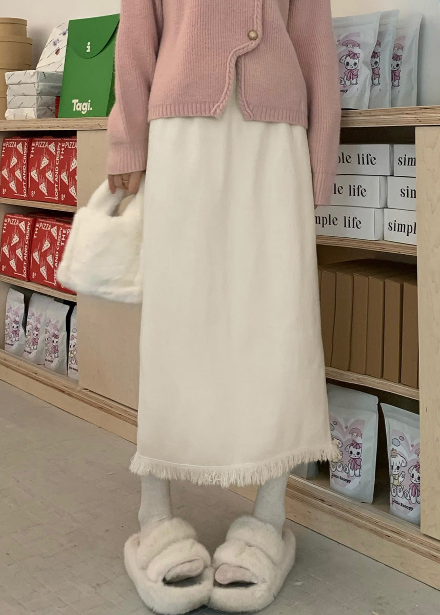 ロングフリンジニットスカート
