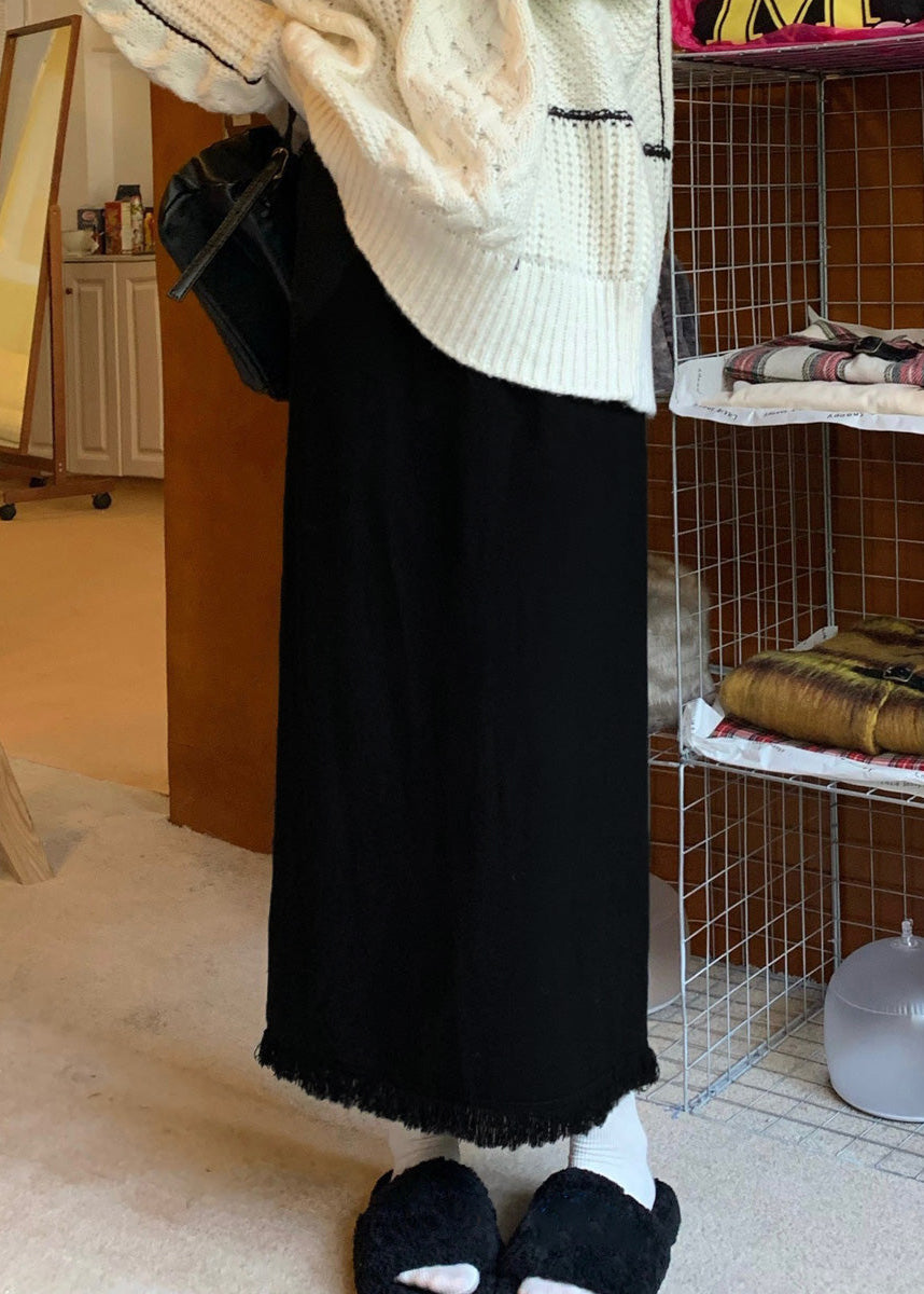 ロングフリンジニットスカート