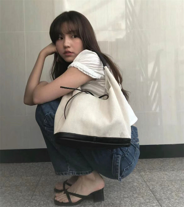 リボンキャンバスバッグ