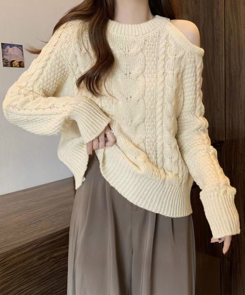 オフショルダーニット